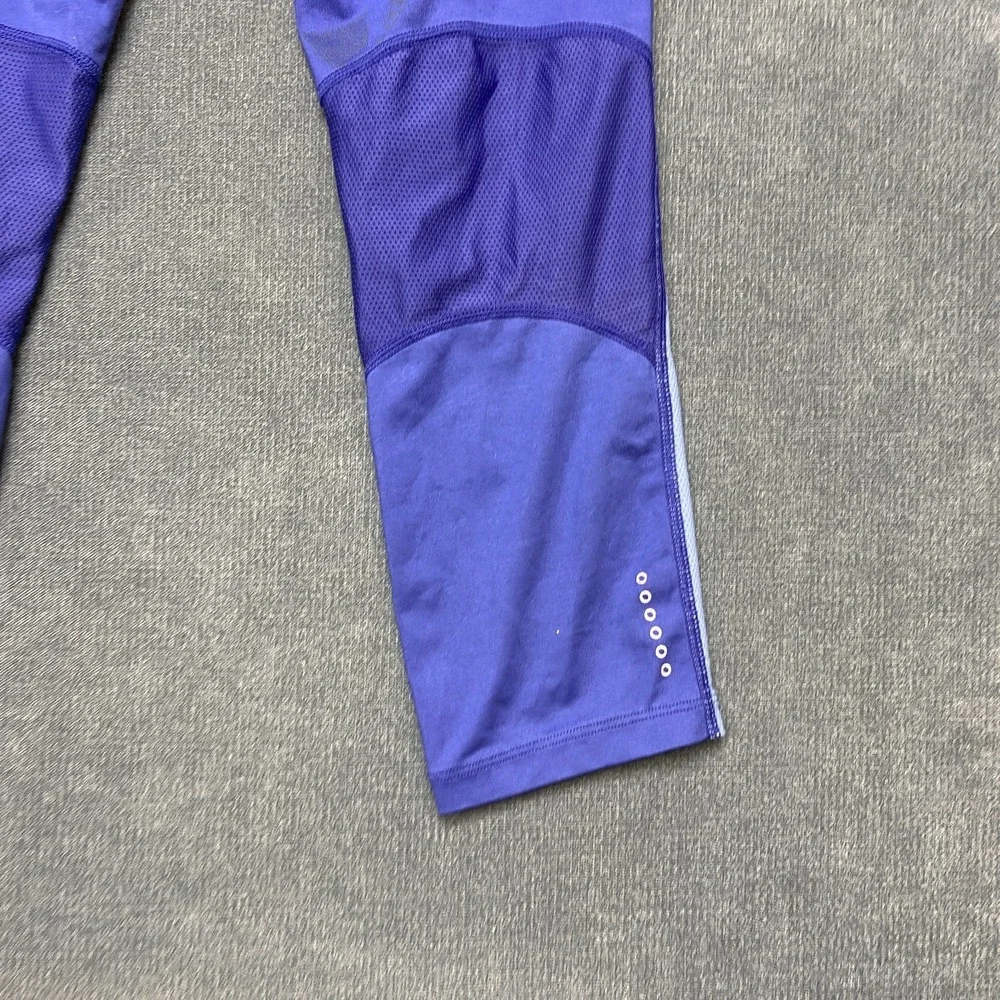 Nike Dri Fit Capri Leggings Womens Small Purple Stretch Running Zipper Pocket